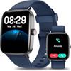 Yoever Smartwatch Uomo Donna, 1.85 Orologio Smartwatch con Chiamate e Notifiche WhatsApp, Fitness Tracker con Contapassi Sonno SpO2 Cardiofrequenzimetro, 110 Sportive, IP68 Watch per iOS Android Blu Scuro