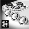 Zeponny Proteggi Obiettivo Fotocamera Compatibile con iPhone 12 Pro Max, Protezione per Obiettivo Della Fotocamera in Vetro Temperato 9H Glitterato, Anelli Metallici Individuali (Argento)