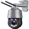Ctronics 3G/4G-LTE Telecamera da Esterno Zoom Ottico 30X 5MP PTZ Telecamera di Sicurezza con Visione Notturna 150m, Rilevamento Umano, Auto Tracking, Preset e Crociera, Audio Bidirezionale, IP66