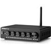 AIYIMA B07 Amplificatore Bluetooth 5.2 TPA3255 2.1 Canale Subwoofer Amplificatore 300Wx2+300W per Home Desktop Libreria Altoparlante Subwoofer con alimentazione ausiliaria e regolatore di altezza dei