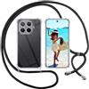 ISOI Cover con Cordino per Xiaomi 17T Pro, Custodia Trasparente con Collana Tracolla Laccio Collo Ultra Sottile Morbido TPU Silicone Antiurto AntiGraffio Case, Nero