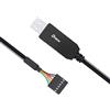 DTECH FTDI, adattatore seriale USB a TTL, 5 V, cavo UART a 6 pin, presa intestazione, chip FT232RL, cavo dati per Windows 10 8 7 Linux MAC OS (1 metro, nero)