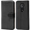 Verco custodia per Motorola Moto G6 Play, Case per Moto G6 Play Cover PU Pelle Portafoglio Protettiva, Nero