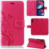 betterfon Custodia compatibile con Wiko View 4 / View 4 Lite | Custodia a portafoglio in pelle PU di alta qualità per View 4 / View 4 Lite | Custodia a portafoglio con fiori | Rosa