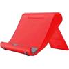 ZAMETTER Supporto per telefono, regolabile, pieghevole, da scrivania, con base antiscivolo, per smartphone, tablet, videochiamate da 3,5 a 11 pollici, colore bianco (rosso)
