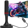 QGClearSO Antenna TV Interna Potente, Antenna TNT Interna 2026 HD, Ricezione Lunga Raggio 360°, Forte Base Magnetica, Amplificatore Alto Guadagno, Compatibile 4K 1080P Tutte TV