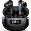 Donerton Cuffie Bluetooth 5.4, senza fili, con microfono ENC Noise Cancelling, 50 ore di autonomia, bassi profondi con indicatore LED, impermeabili IP7
