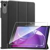 Heioloo Custodia per Lenovo Idea Tab Pro Gen 2 Cover in Pelle Case, + [1 Pezzi] Vetro Temperato Pellicola Protettiva [Auto Svegliati/Sonno][Supporto Funzione ] [Anti-Scratch] Nero