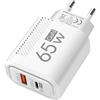 Kanoauo Adattatore Di Ricarica | Caricatore USB C Da Muro - Adattatore Internazionale Con Porte Multiple Per Viaggi Casa Camera Orologio