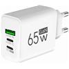 Menibeuty Caricatore USB C da 65 W, USB C, alimentatore di rete a 3 porte, cavo di ricarica rapida, compatibile con Pro/Air, 17/16/16 Pro/15/14/13, mini/Air, Galaxy S24, Pixel (bianco)