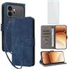 IUQXU Cover per Honor 600 5G/600 Pro 5G Libro con Vetro Temperato BL