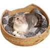 Generico Cesto Per Gatti Comodo Intrecciato Lavabile Tappetino Gattini Letto Da Scrivania Interno Inverno Auto Campeggio Comodino Sedia Divano Stanza Esterno