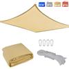 CANYUE Tenda A Vela Rettangolare 2x3.5m Vela Ombreggiante Parasole Tenda Da Sole in Tessuto HDPE Traspirante E Protezione Solare Raggi UV Per Esterno Giardino Terrazza Beige