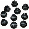 KAISH Confezione da 10 mini manopole per pedale in ottone, colore nero, stile MXR