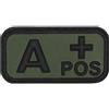 WARAGOD toppa gruppo sanguigno 3D A positive, nera 5x2,5cm,