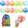 RedCrab Palloncini d'acqua Riutilizzabili, 12 Pezzi Palloncini Acqua in Silicone, Riempimento Rapido e Autoseranti, Non Magnetiche, per Bambini e Adulti per Giocare in Spiaggia, Piscina, Festa