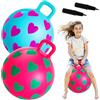 U&C Planet 2 Palline gonfiabili 38CM Pallone da Salto per Bambini 3-6 Anni Supporta Fino a 100 kg Design Antiscivolo con Pompa Palla da Salto in PVC per Interni ed Esterni