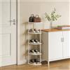 LANTUS Libreria per bambini, mensola angolare, mensola per riporre oggetti, sala giochi per soggiorno, camera da letto, cucina, marrone rustico, scaffale autoportante, 30 x 30 x 122 cm, 5 strati (tipo