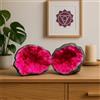Generico Geode Naturale con Cristalli Fucsia Diam. 13/16 cm - Pietra marocchina con Guscio Scuro, Perfetta per Decorazione Spirituale, Meditazione e Arredamento Etnico 2805251600