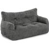 Pamapic Poltrona Sacco Doppia, Pouf Poltrona Gigante con Imbottitura Inclusa, Pouf Sacco con Maniglia Portatile, Bean Bag Interno per Soggiorno, Camera da Letto, Sala giochi, Grigio