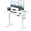 HUANUO Scrivania regolabile in altezza 120x80 cm con porte di ricarica USB-C e USB-A, regolabile in altezza da 72 a 118 cm, 4 impostazioni predefinite memorizzabili,Desktop a 2 parti