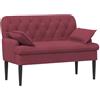 vidaXL Loveseat con bottoni imbottiti Rosso Vino 111 x 68 x 80 cm