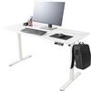 AREBOS Scrivania Elettrica Regolabile 140x60 cm | Altezza 72-118 cm | Funzione Memory | Tavolo Ergonomico Standing Desk | Postazione Seduta-in-Piedi | Bianco