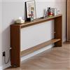 uofgcru Consolle Sottile Dietro Divano,Mobile Ingresso Corridoio,Doppio ripiano,Risparmia spazio, Tavolino Sottile A 2 Livelli per Ingresso, Anteriore, Soggiorno - Noce chiaro(150x10x69cm)