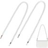 BENECREAT 2 pz di Tracolle Intrecciate per Borsa, Tracolle di Ricambio in Similpelle PU Lunghe 1.2m con Moschettoni in Metallo per Borse A Tracolla e Borsette, Installazione Facile, Bianco