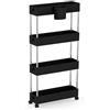 LANTUS Scaffale da cucina su ruote, Carrello da cucina, Scaffale sottile per riporre, Mobile da cucina, Mobile per riporre con ruote, Scaffale per cucina e ripostiglio 86x12,5x40cm (Nero)