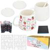 DBAATTZ Set di Pittura in Ceramico, Bianco Tazze Kit Ceramica Fai Da Te, Kit di DIY Tazze per Dipingere, Pennelli Kit Fai Da Te Creativo per Dipingere Adulti, Paintable Mug, con 12 Pennarelli Colorati