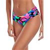 Ocean Blues Bikini Donna con Foglie Colorate e Increspature Laterali Size Large