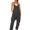 XFSRG Salopette Donna Tuta Jumpsuit con Tasca Allentata Tutine Estive Unita Pantaloni Senza Maniche Taglie Forti Sciolto Comoda(M)