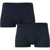 Lovable Pacco da 2 Short Boxer in Cotone Elasticizzato - Elastico Rivestito - Intimo Confortevole - Casual Stretch Cotton 2 Pack Uomo, Blu Quadri + Blu Navy 7 - XXL