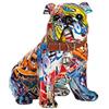 Dreamlight Scultura moderna, statuetta decorativa a forma di cane POP Art in pietra artificiale, multicolore, 22 x 23 cm