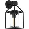 Eglo Lampada da parete esterna Trecate, lampada da esterno a 1 | fiamma, applique in acciaio zincato, colore nero, vetro trasparente, attacco E27, IP44