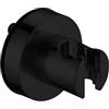 Lioaeust Supporto da parete per soffione doccia, supporto per soffione doccia con potente ventosa universale (nero)