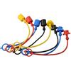 Laymotric ISO7241-A Set di tappi antipolvere per accoppiatore rapido idraulico, 4 paia di coperture maschio e femmina, in rosso, giallo, blu, nero, 1/4 3/8 1/2 pollici NPT, protezione in gomma PVC (1/2)