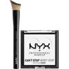 NYX Professional Makeup Cipria Fondotinta in Polvere Can't Stop Won't Stop 11 Bright Translucent Opacizzante e Matificante + Pennello Viso Total Control Drop con Setole Angolate - Set da 2