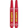 NYX Professional Makeup Fat Matte Smooth Color Lipstick Rossetto Matte Pigmentato Tonalità 15 Fuzzy Flame Labbra Morbide Vellutate Effetto Levigante Texture Soffice Formato Click Stick - 2 Rossetti