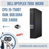 Dell Mini PC Dell Optiplex 7050 Micro Cpu i5-7500T Ram 8gb DDR4 SSD 240gb Win11Pro