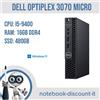 Dell Mini PC Dell Optiplex 3070 Micro Cpu i5-9400 Ram 16gb DDR4 SSD 480gb Win11Pro