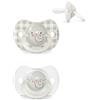Suavinex Confezione 2 Ciucci, Ciucci Fluorescenti per Dormire, per Bambini 6/18 Mesi, con Tettina Simmetrica in Silicone SX Pro, Piatta e Flessibile, Night and Day Elefante Grigio