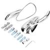 KIMISS 2 pezzi specchietto retrovisore moto,specchietti retrovisori cromati per moto 8mm 10mm riflettore manubrio a goccia con teschio