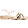 Nero Giardini E615891D Sandalo Basso in Pelle Bianco e Platino
