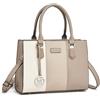 Miss Lulu Borsa a Mano Donna Media, Tracolla PU con Texture Litchi a Tre Tonalità Color Block, Spallina Regolabile, Cerniere Antifurto Posteriore, 4 Tasche, per Lavoro Viaggi Scuola
