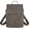 Zwei zaino per il tempo libero con scomparto per laptop Mademoiselle.M MR13 Nubuk-Stone grigio