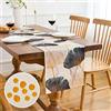 Inhobbok Runner da Tavolo Moderno in Poliestere - Oro Turchese Ginkgo Foglie Impermeabile - Decorazione per Tavolo da Pranzo, Matrimoni, Picnic, Feste - 40x140cm