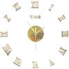 Uposao Orologio da parete grande DIY moderno Adesivi a specchio 3D Orologio Orologio da parete Orologio moderno senza cornice Orologio da parete con numeri romani Decorazione per l'home office Rimovibile
