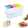 xtemtoamz Barattoli Spezie Trasparente 6 in 1, Contenitori Spezie con Vassoio Arattoli Spezies con Coperchio, Barattoli Porta spezie per spezie da barattoli Cucina per Campeggio Cucina Ristorante